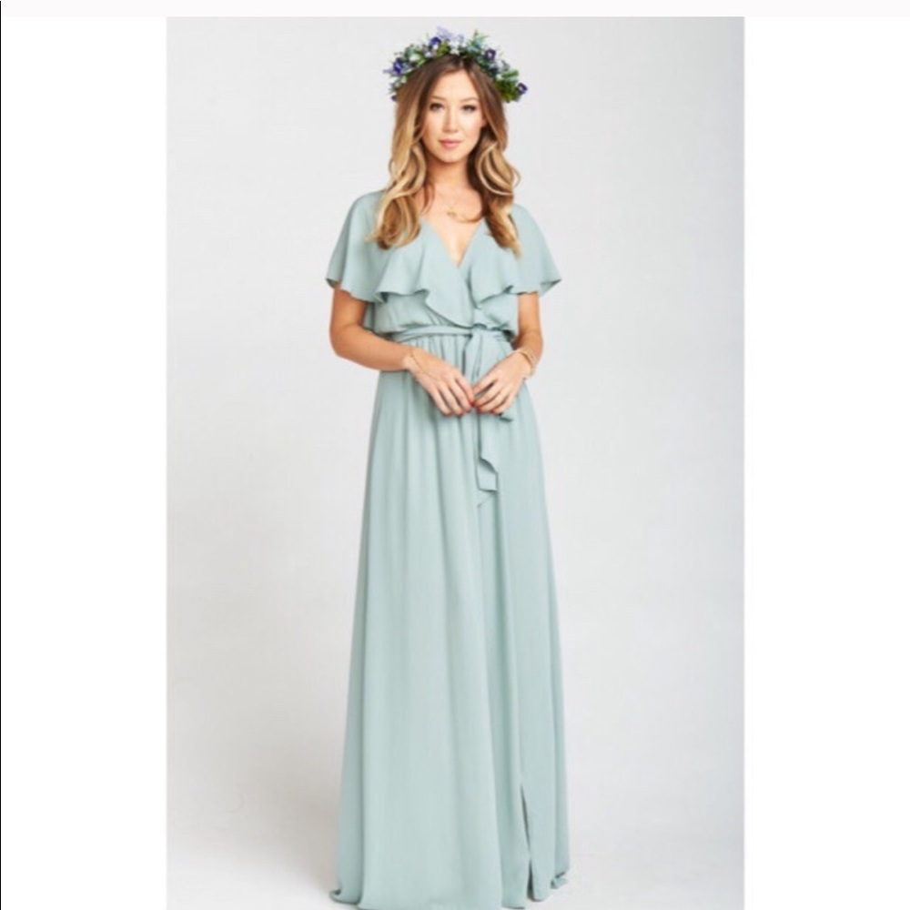 Show Me Your MuMu Audrey bridesmaids-Silver Sage